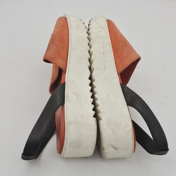 Frau Suede Slingback Platform Sandals Orange Size 38 EU - Picture 8 of 12